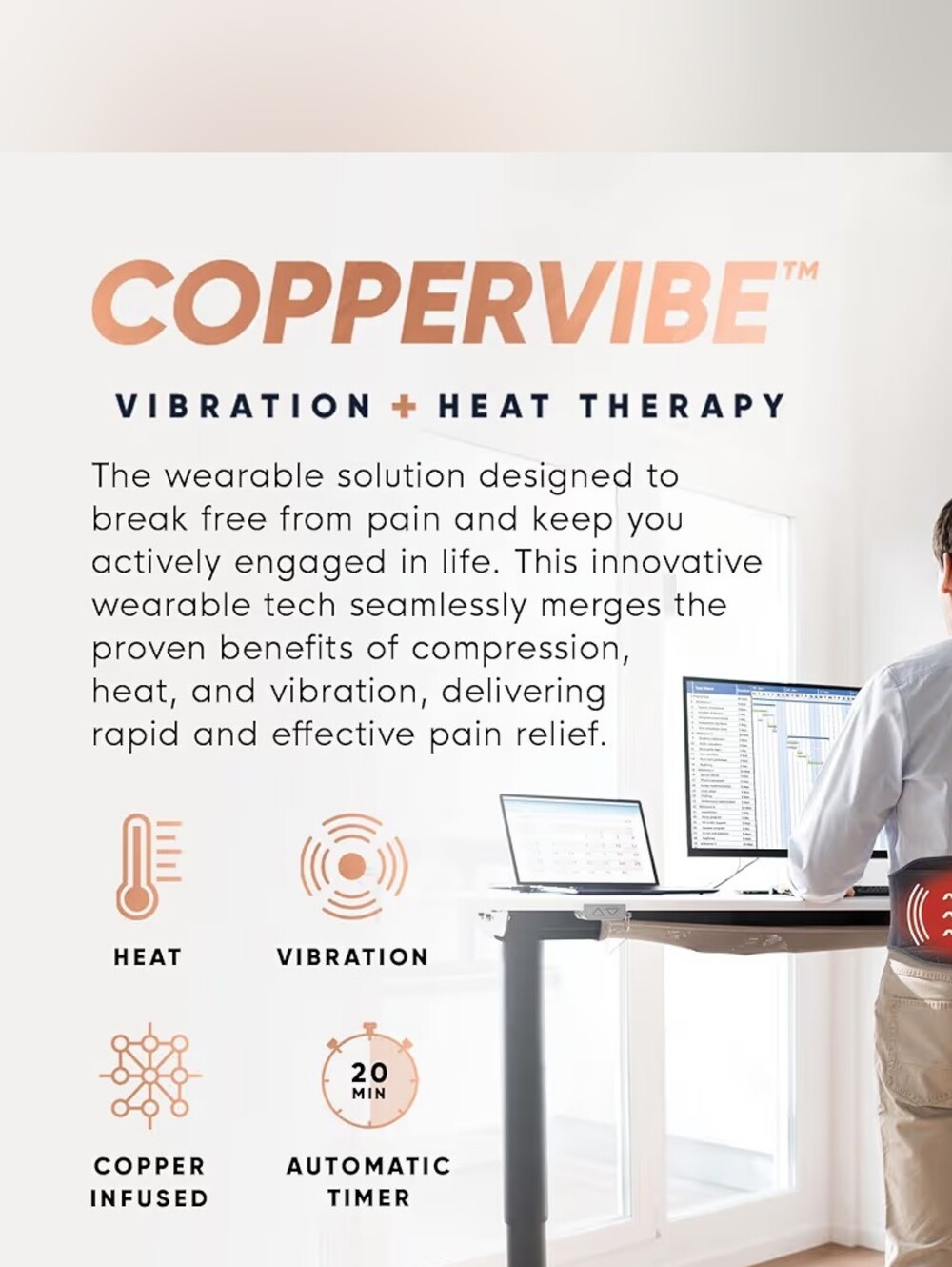 Copper Compression CopperVibe Back Wrap - Picture 4 of 6